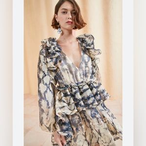 Ulla Johnson Adelaide Printed Silk Minidress, Size 2